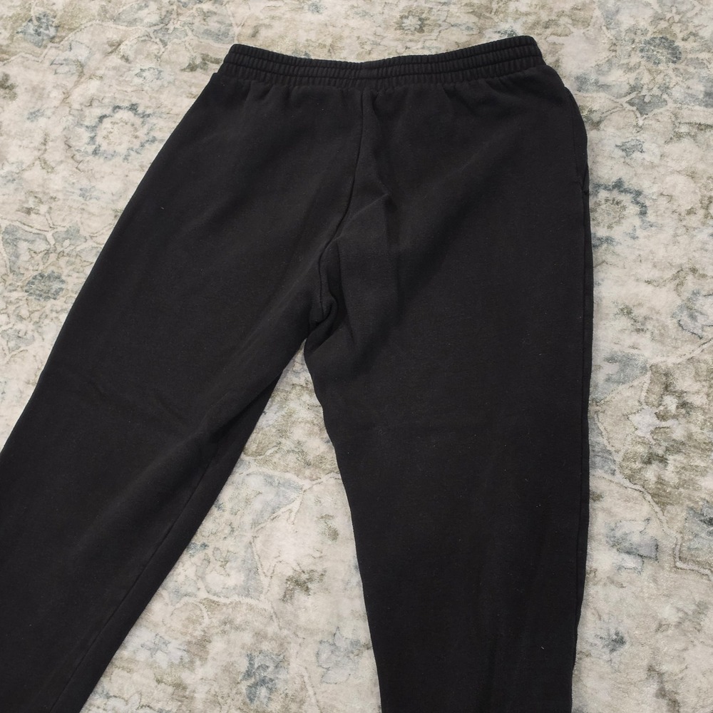 PINK Victoria's Secret Black Jogger Sweatpants Small Tonal Crest Logo Pockets - Picture 5 of 6